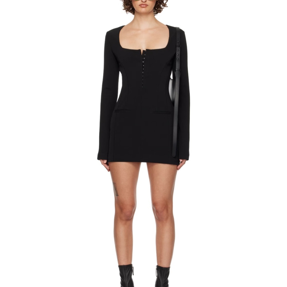 Acne Black Long Sleeve Bodycon Dress for Night Out